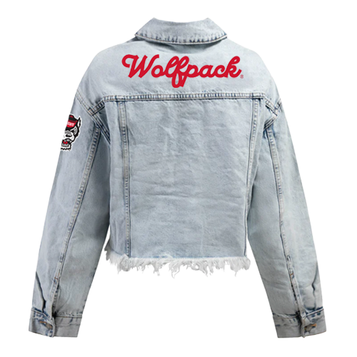 NC State Wolfpack Hype and Vice Cropped Washed Denim Jean Jacket