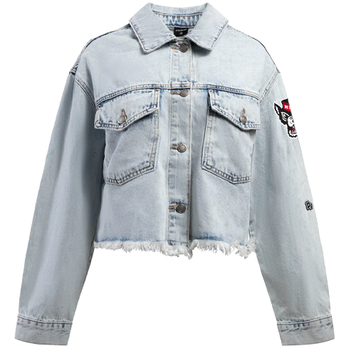 NC State Wolfpack Hype and Vice Cropped Washed Denim Jean Jacket