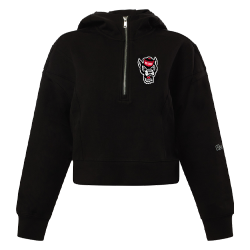 NC State Wolfpack Hype & Vice Women's Black Wolfhead Sport Half-Zip Hooded Jacket
