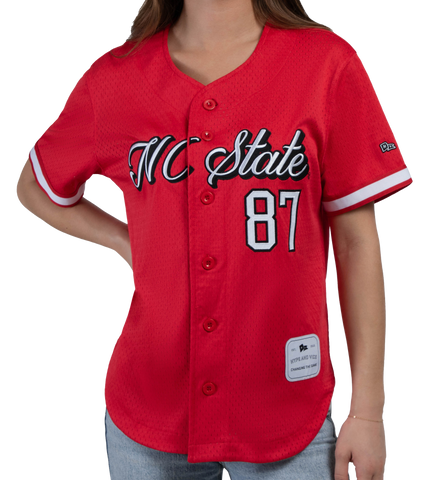 NC State Wolfpack Hype and Vice Women's Red Baseball Jersey