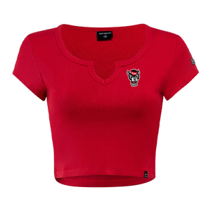 NC State Wolfpack Hype & Vice Women's Red Wolfhead Cali Tee