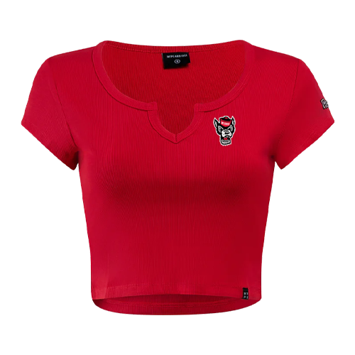 NC State Wolfpack Hype & Vice Women's Red Wolfhead Cali Tee