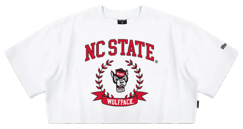NC State Wolfpack Hype and Vice Women's White Track Crop Top