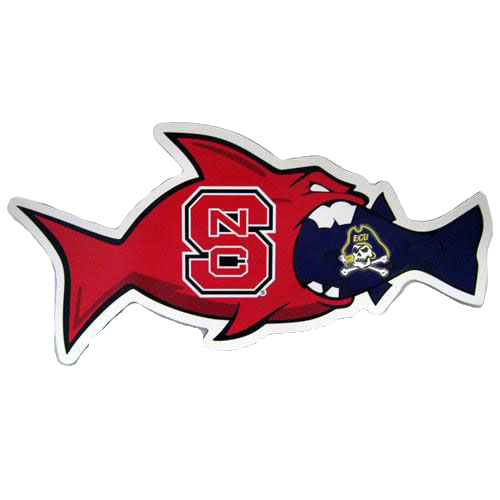 NC State Wolfpack - ECU Skull & Bones Rival Fish Magnet