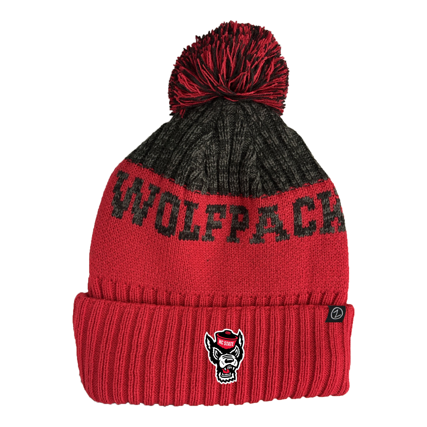 NC State Wolfpack Red and Black Wolfhead Cuff Beanie