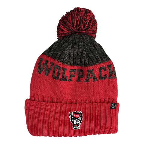 NC State Wolfpack Red and Black Wolfhead Cuff Beanie