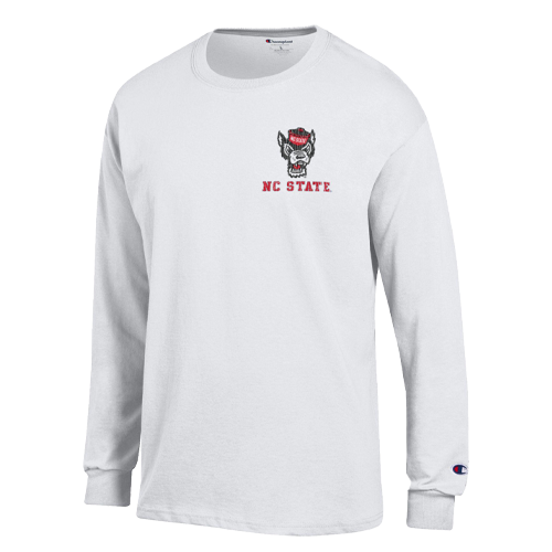 NC State Wolfpack Circle Wolfhead 1887 White Long Sleeve T-Shirt