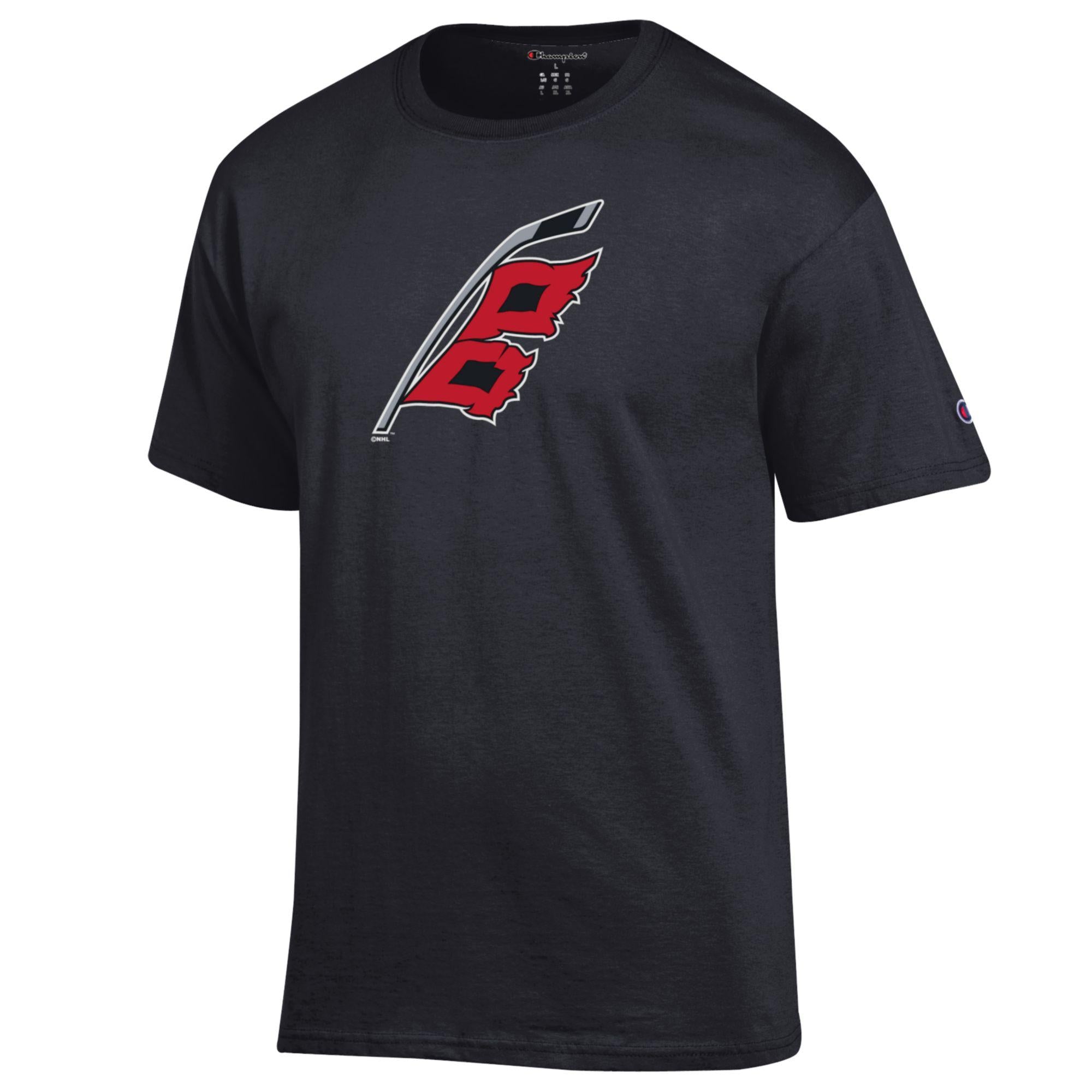 Carolina Hurricanes Warning Flag's Black T-shirt