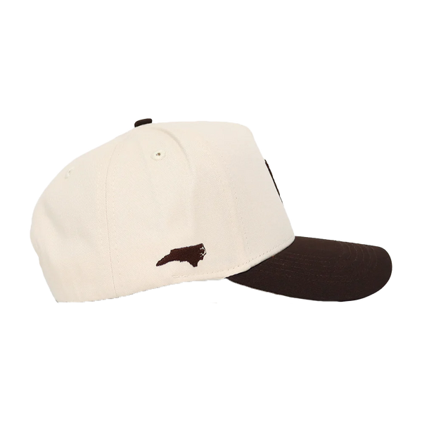 NC State Wolfpack Espresso Wolfhead w/ Embroidered State Outline Adjustable Hat