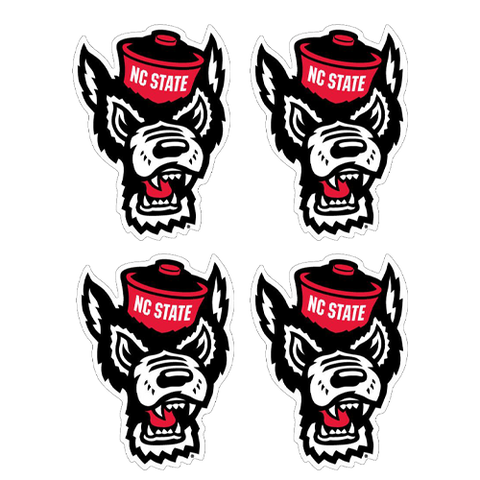 NC State Wolfpack Mini Wolfhead Decal-4 Pack