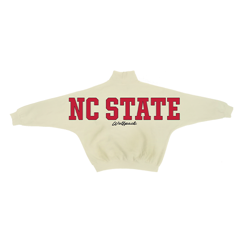 NC State Wolfpack Women's Mocktail Ivory Cream Oversized Fleece