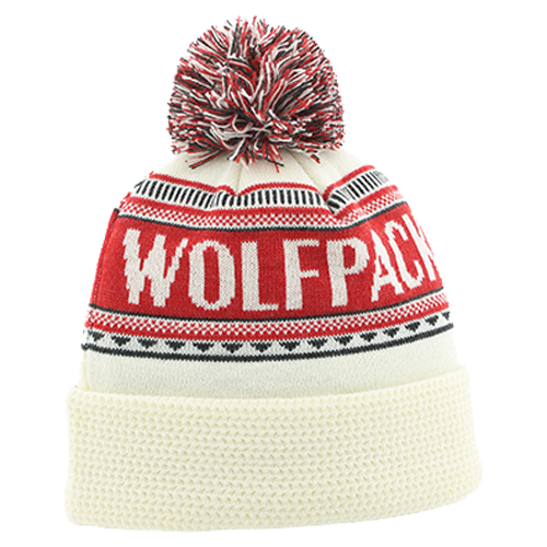NC State Wolfpack Vault Slobbering Wolf Knit Cuff Pom Beanie