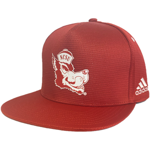 NC State Wolfpack Adidas Red Slobbering Wolf Mesh Snapback Adjustable Hat