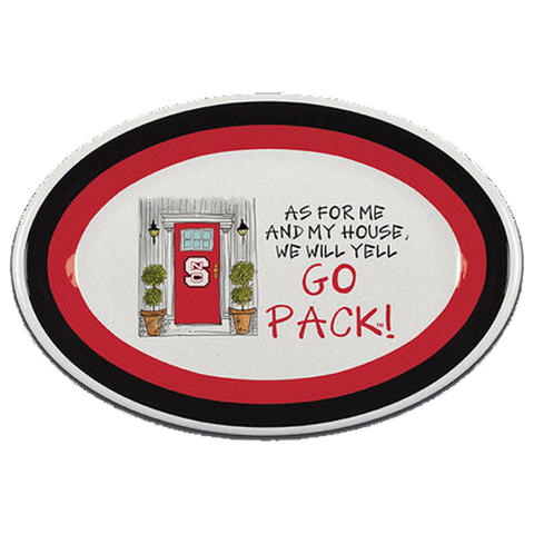 NC State Wolfpack As For Me & My House 18"x 12"  Melamine Platter
