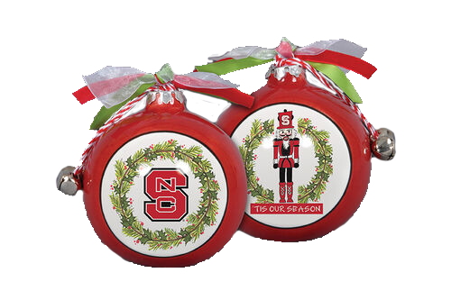 NC State Wolfpack Nutcracker Bells and Ribbon Ornament