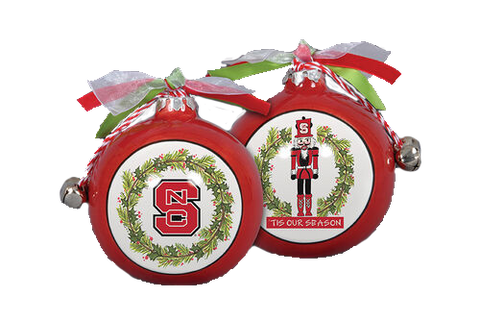 NC State Wolfpack Nutcracker Bells and Ribbon Ornament