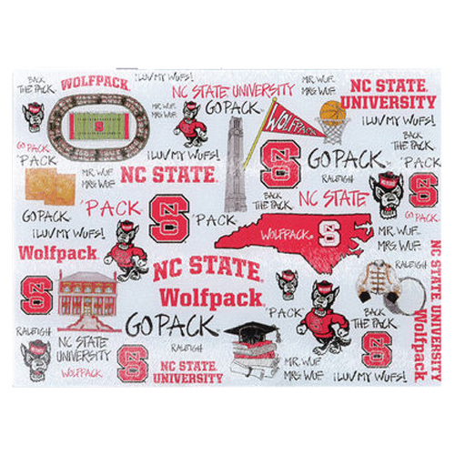 NC State Wolfpack Tempered Glass Cutting Board