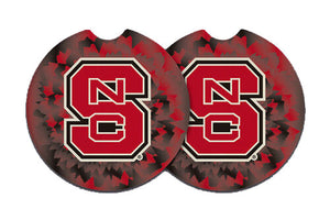 NC State Wolfpack Block S Tie Dye Car Coaster (2-Pack)