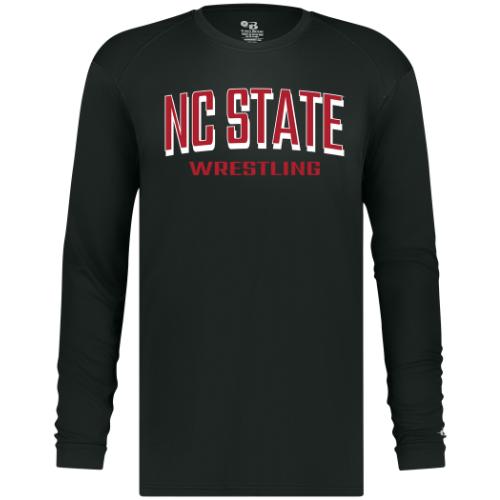 NC State Wolfpack Wrestling Black Long Sleeve Performance T-Shirt