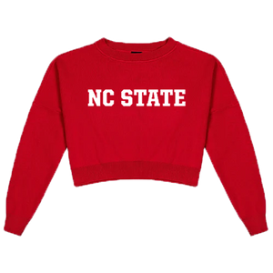 NC State Wolfpack Women's Red Ivy Knit Cropped Sweater