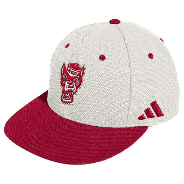 NC State Wolfpack Adidas Gold Standard Cream On Field Mesh Fitted Hat