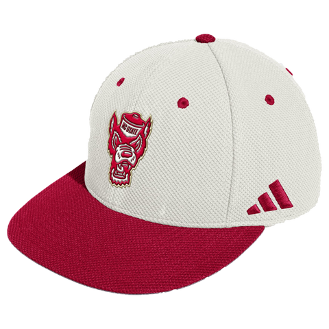 NC State Wolfpack Adidas Gold Standard Cream On Field Mesh Fitted Hat