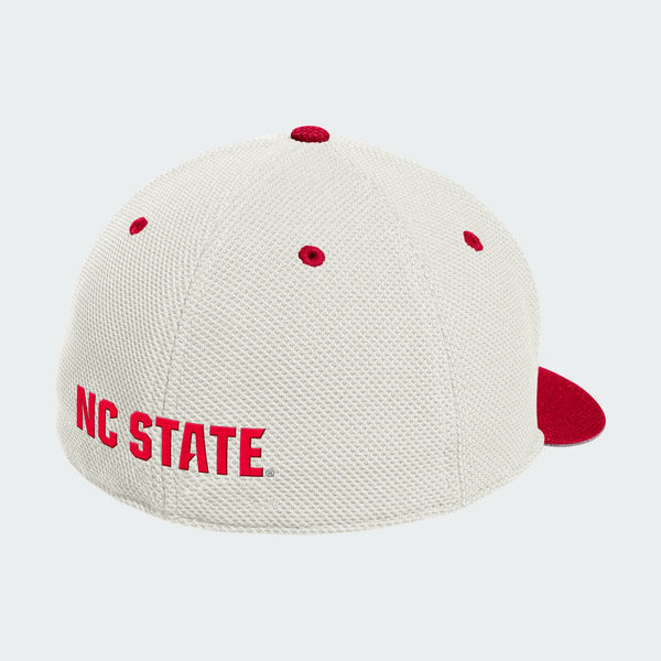NC State Wolfpack Adidas Gold Standard Cream On Field Mesh Fitted Hat