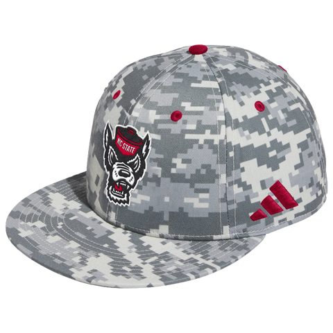 NC State Wolfpack Adidas Digital Camo Wolfhead Baseball Fitted Wool Flatbill Hat