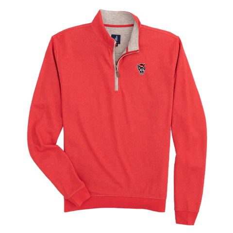 NC State Wolfpack Johnnie-O Red Wolfhead Sully 1/4 Zip Pullover