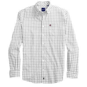 NC State Wolfpack Johnnie-O Grey and White Archie Oxford Long Sleeve Button Down