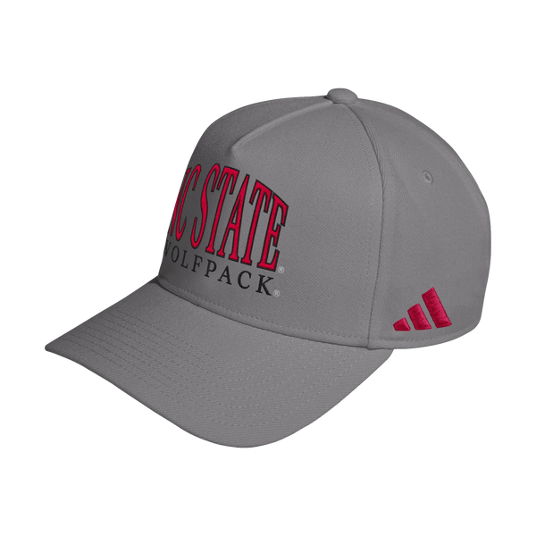 NC State Wolfpack Adidas® Dark Grey Arched NC State Wolfpack Hat
