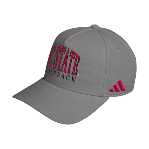 NC State Wolfpack Adidas® Dark Grey Arched NC State Wolfpack Hat