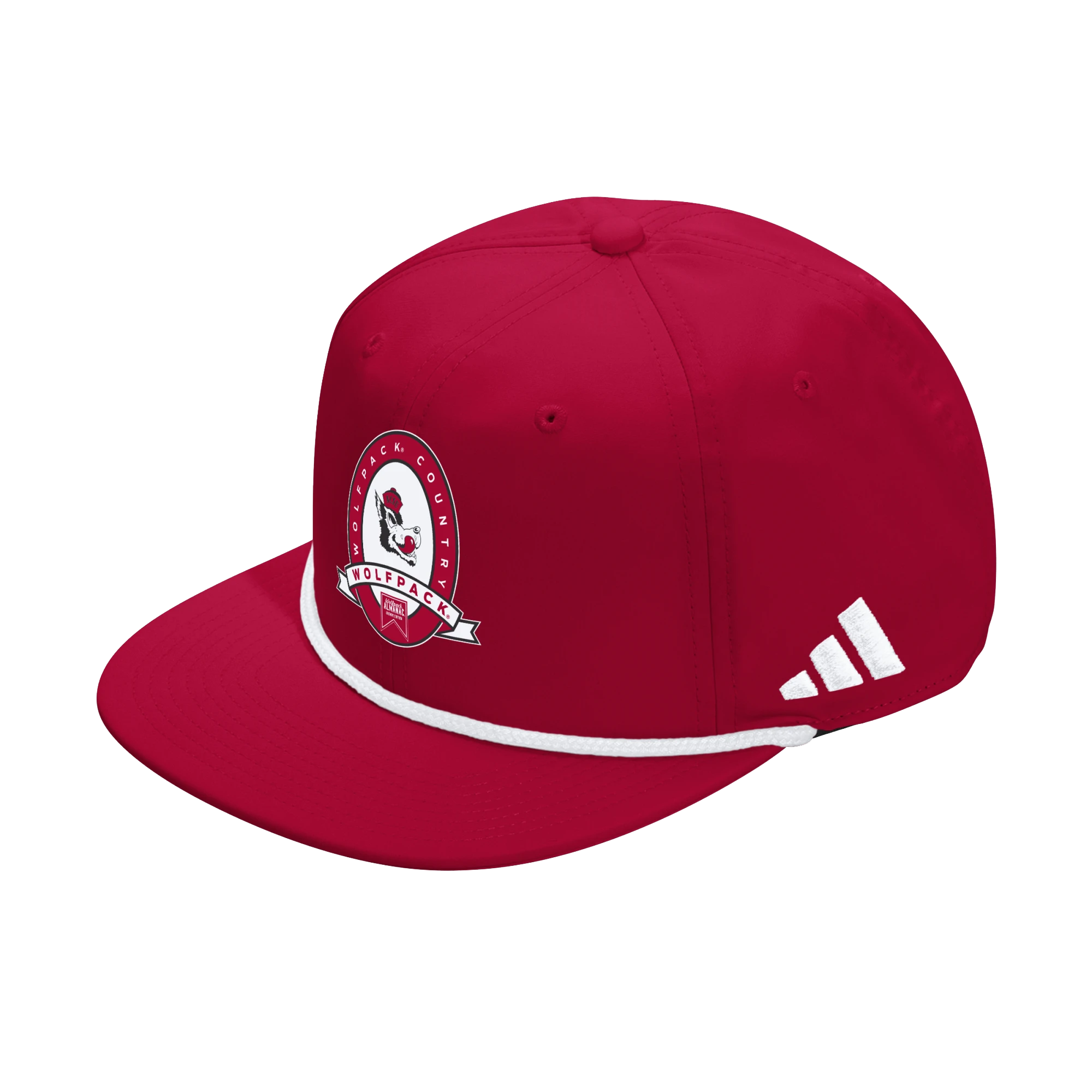 NC State Wolfpack Adidas® White Rope Adjustable Red Hat