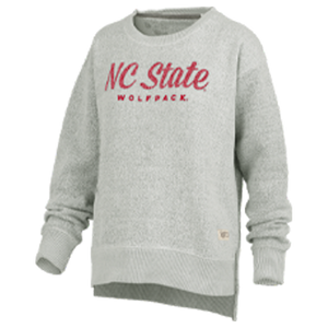 NC State Wolfpack Women's Oatmeal Torrington Amore Terry Fleece Crewneck