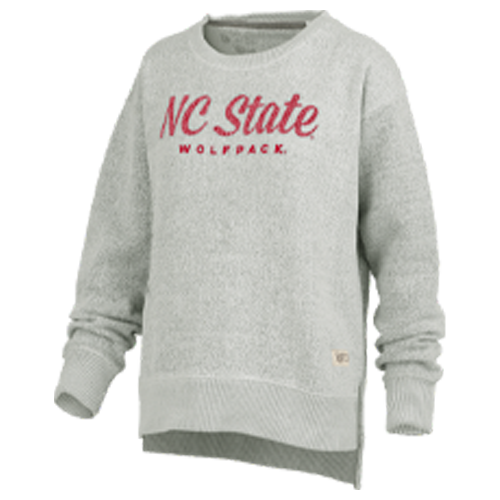 NC State Wolfpack Women's Oatmeal Torrington Amore Terry Fleece Crewneck