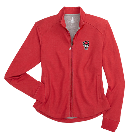 NC State Wolfpack johnnie-O Women's Heathered Red Tomi Full Zip