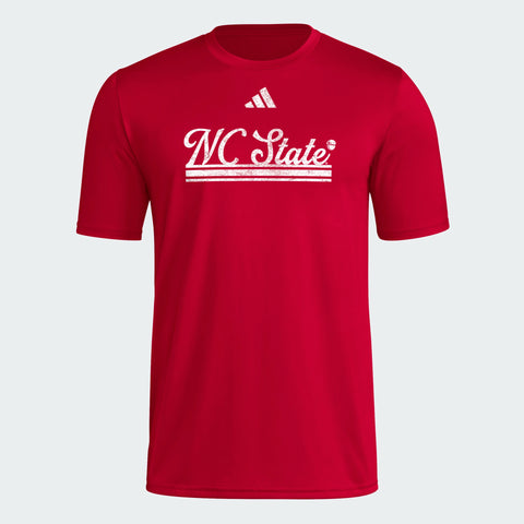 NC State Wolfpack adidas Red 2025 City of Oaks Pregame Performance T-Shirt