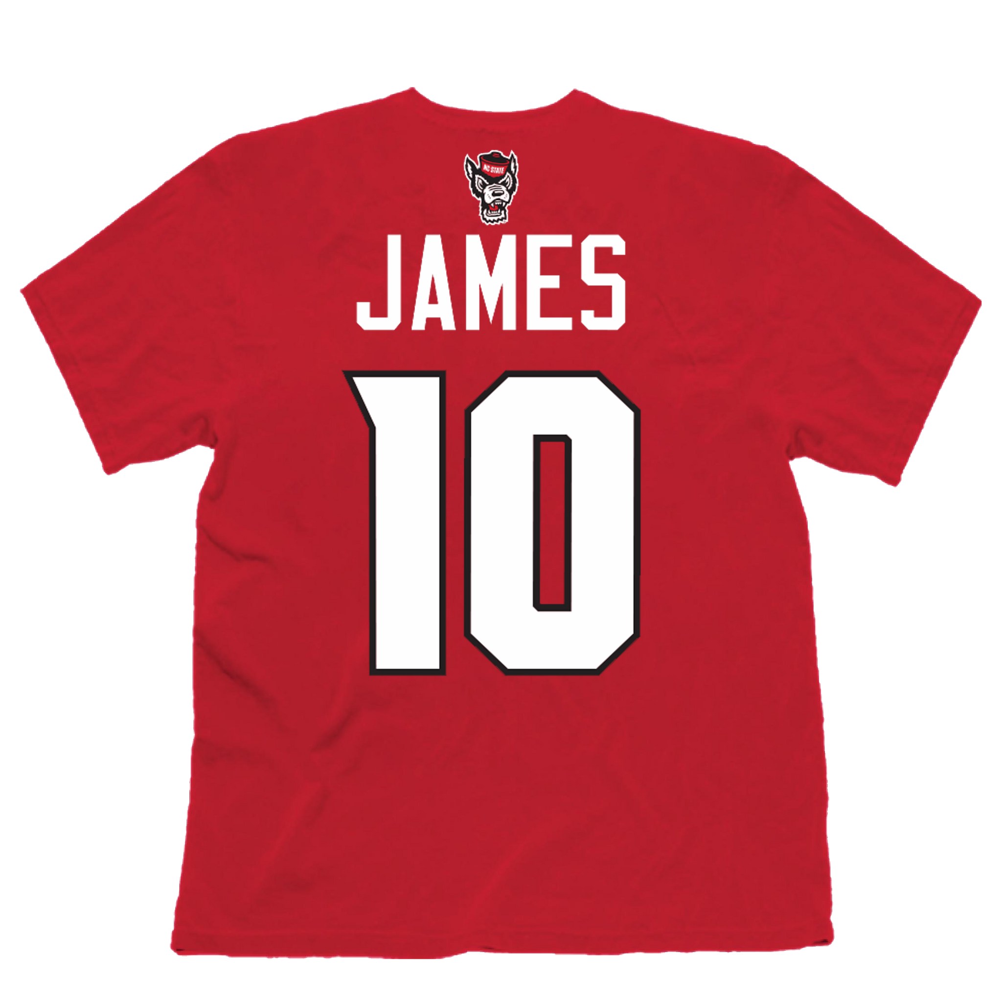 NC State Wolfpack Red Aziaha James #10 T-Shirt