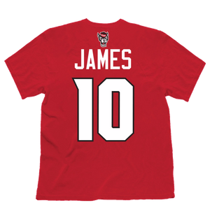 NC State Wolfpack Red Aziaha James #10 T-Shirt