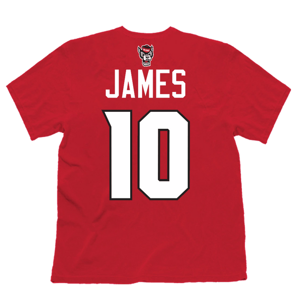 NC State Wolfpack Red Aziaha James #10 T-Shirt