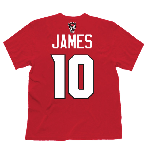 NC State Wolfpack Red Aziaha James #10 T-Shirt