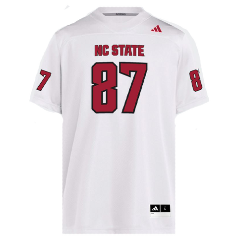 NC State Wolfpack adidas 2025 White #87 Football Jersey