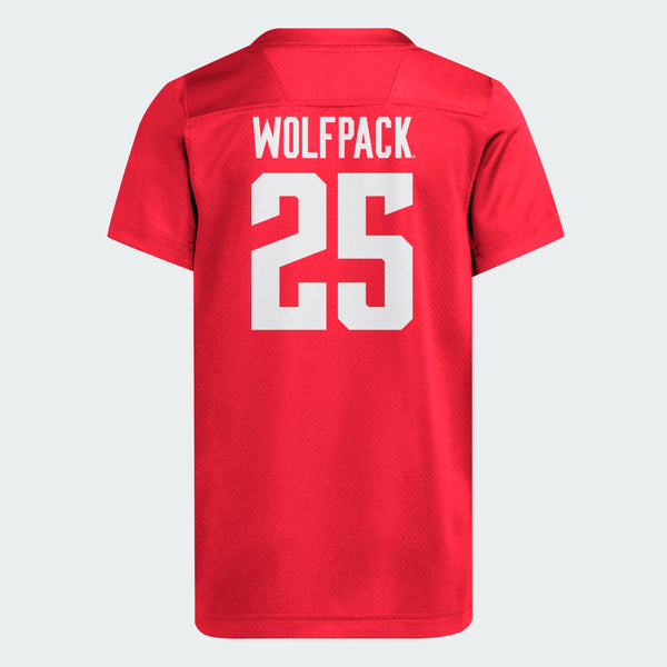 NC State Wolfpack adidas Youth Red 2025 City of Oaks #25 Football Jersey