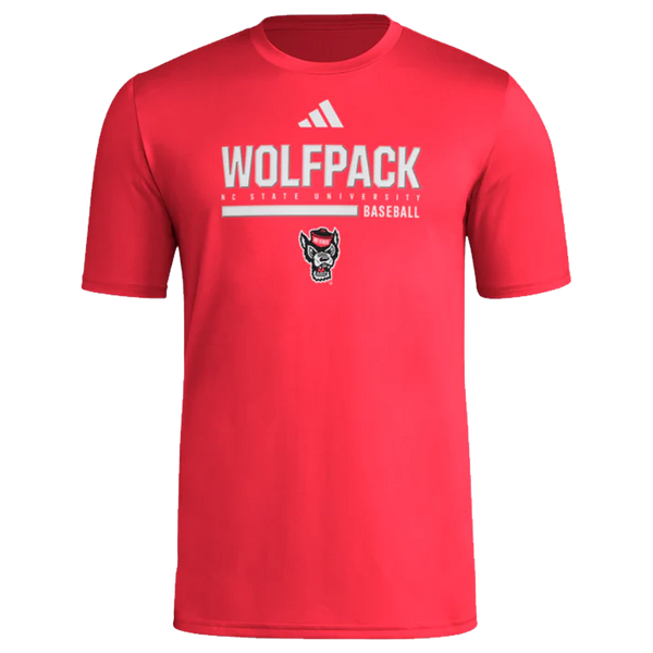NC State Wolfpack adidas Red Baseball Pregame Performance T-Shirt