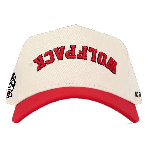 NC State Wolfpack Upside Down Wolfpack w/ Embroidered Wolfhead Adjustable Hat