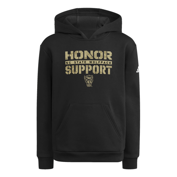 NC State Wolfpack Adidas Military Appreciation Black Honor Youth Hooded Sweatshirt