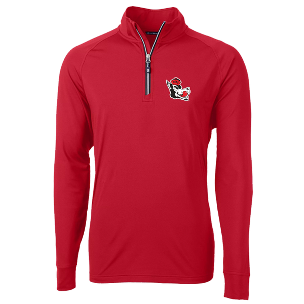NC State Wolfpack Cutter & Buck Red Adapt Eco Knit Slobbering Wolf 1/4 Zip