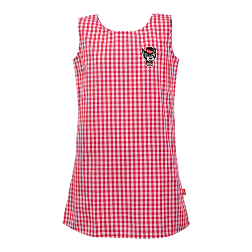 NC State Wolfpack Toddler Loren Gingham Wolfhead Dress