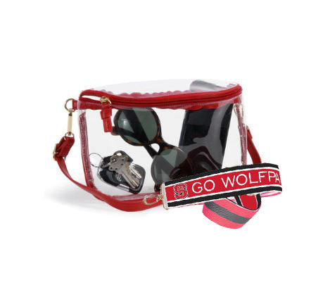 NC State Wolfpack Clear Red Belt Bag w/ Team Strap