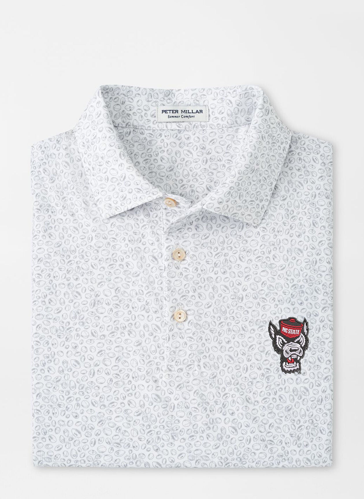 NC State Wolfpack Peter Millar Blitz Wolfhead Performance Polo
